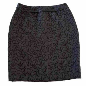 Coldwater Creek‎ Jacquard Pencil Skirt P12 Black Textured Lined Glitter New Slit